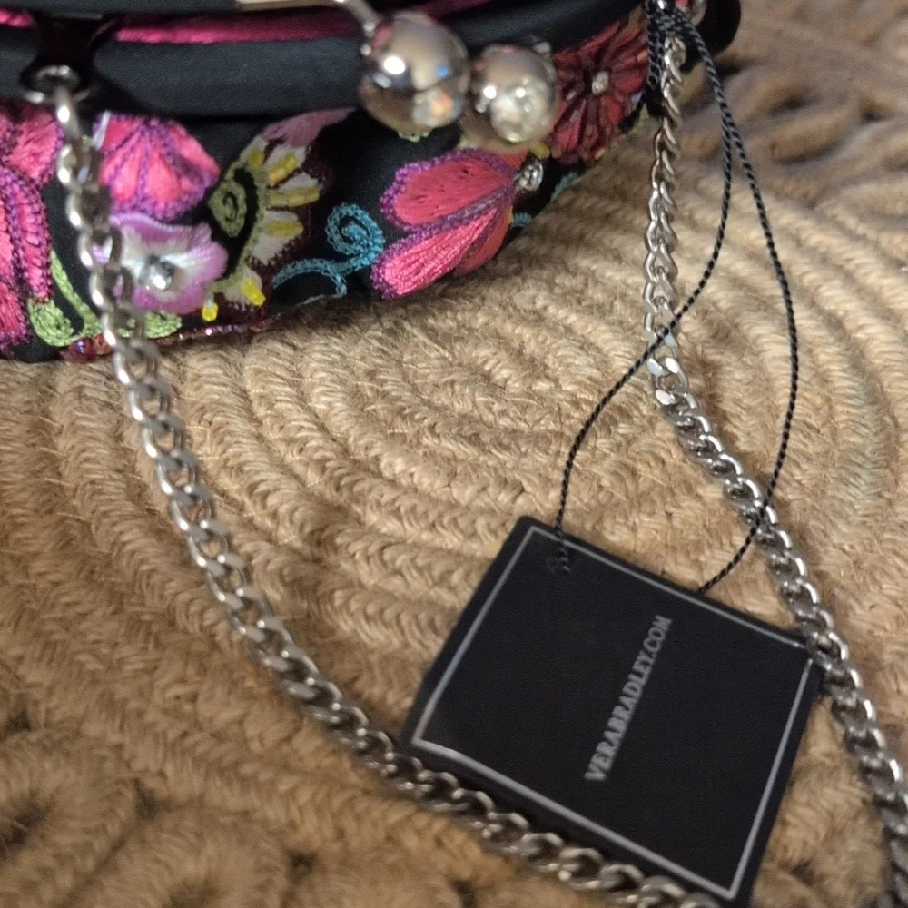 Vera Bradley Black and Pink Embroidered Clutch - Picture 6 of 6